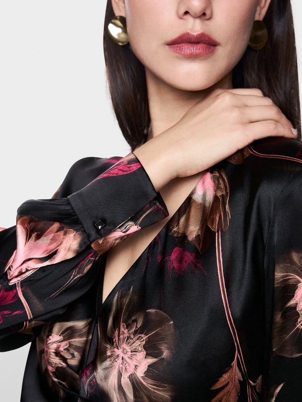 Seidenkleid mit floralem Print