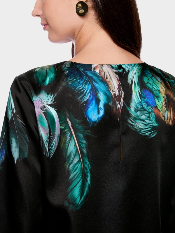 Robe avec imprimé plumes