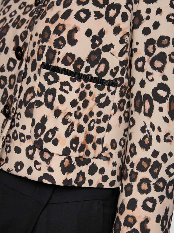 Veste courte imprimé léopard