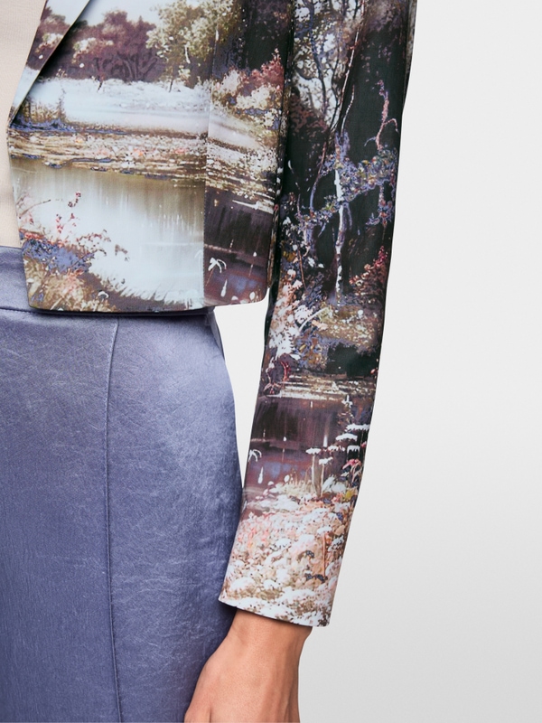 Kurz Blazer mit Foto-Print
