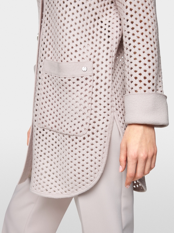 Cardigan met rasterlook, Knitted in Germany