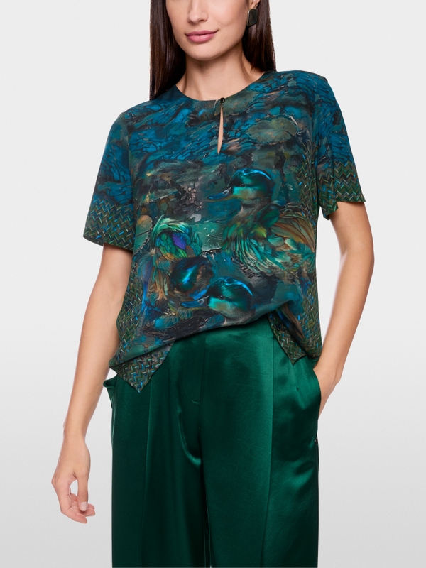 Blouseshirt met printmix