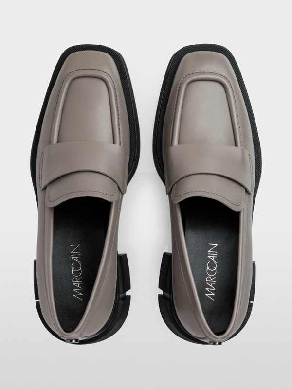 Leather shoes with platform