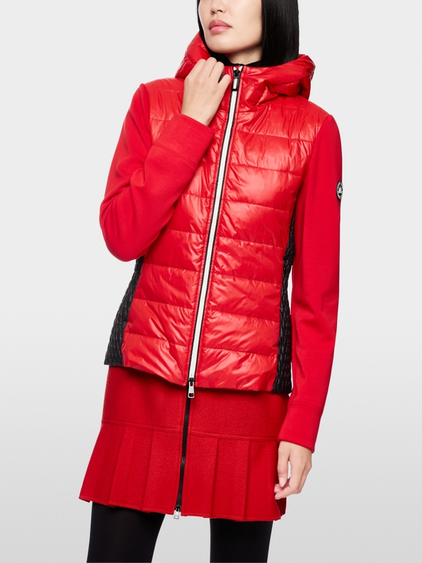 Jacket with faux down and hood