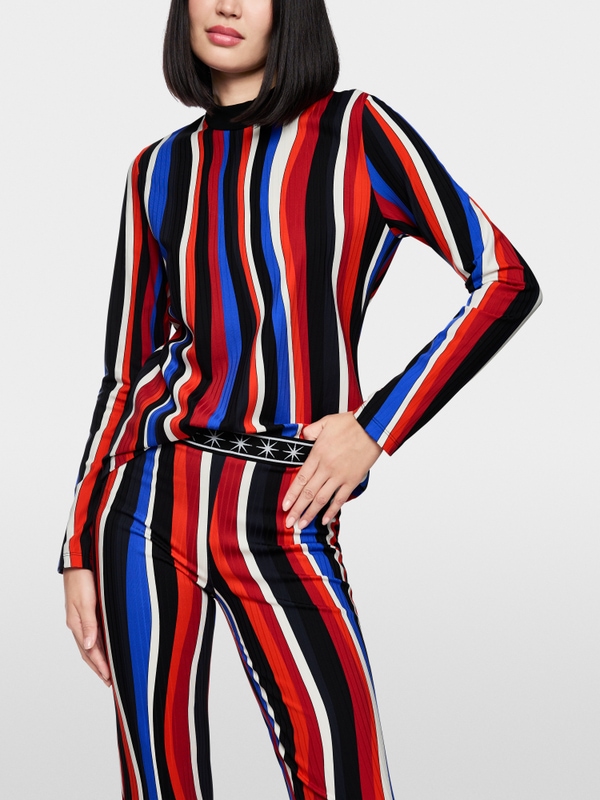 Long-sleeve colour block shirt