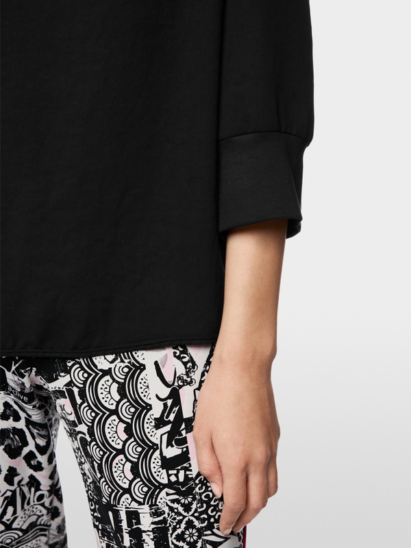Blouseshirt van materiaalmix