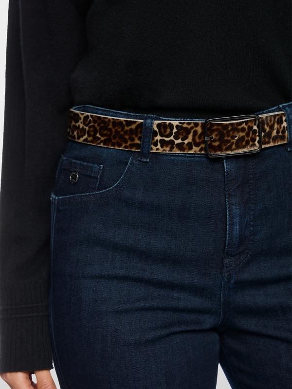 Ceinture en cuir avec motif léopard