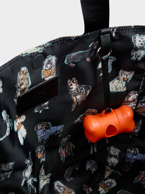 Reversible shopper bag with print