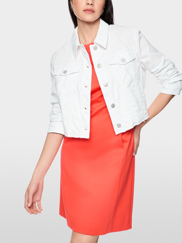 Short denim jacket in stretch cotton