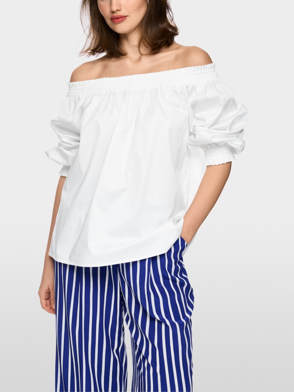 Carmen blouse in stretch cotton