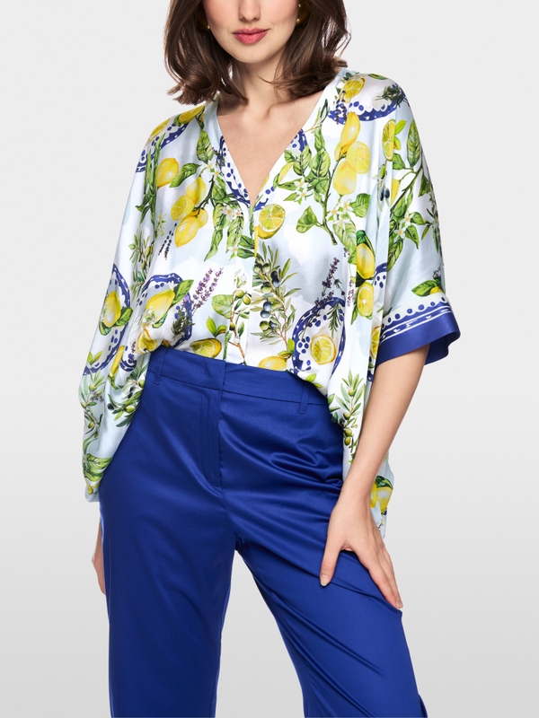 Viscose blouse with Mediterranean print
