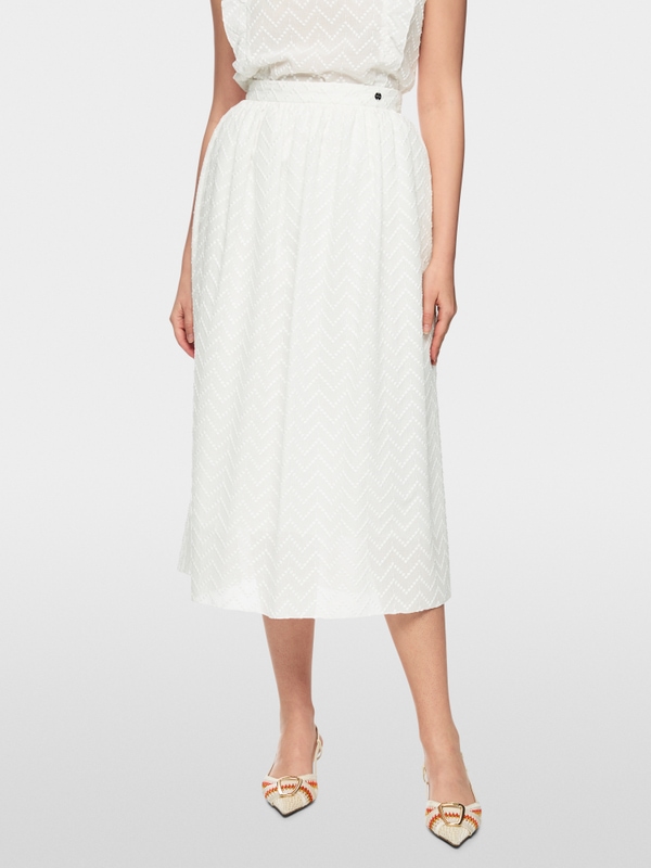 Pleated skirt in cotton blend