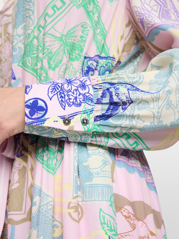 Midi dress with stamp print