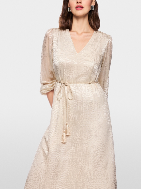 Devoré satin dress with leopard print
