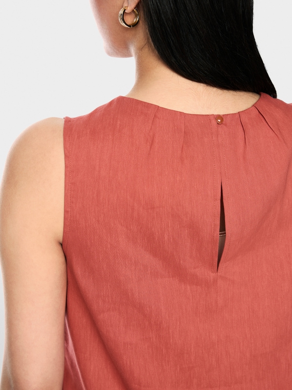 Linen-viscose blend dress