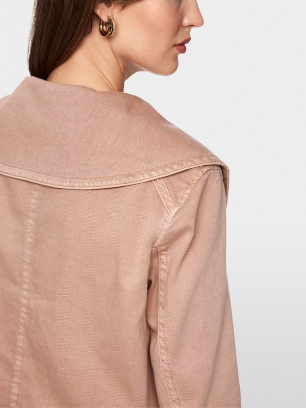 Denim jacket with oversized collar