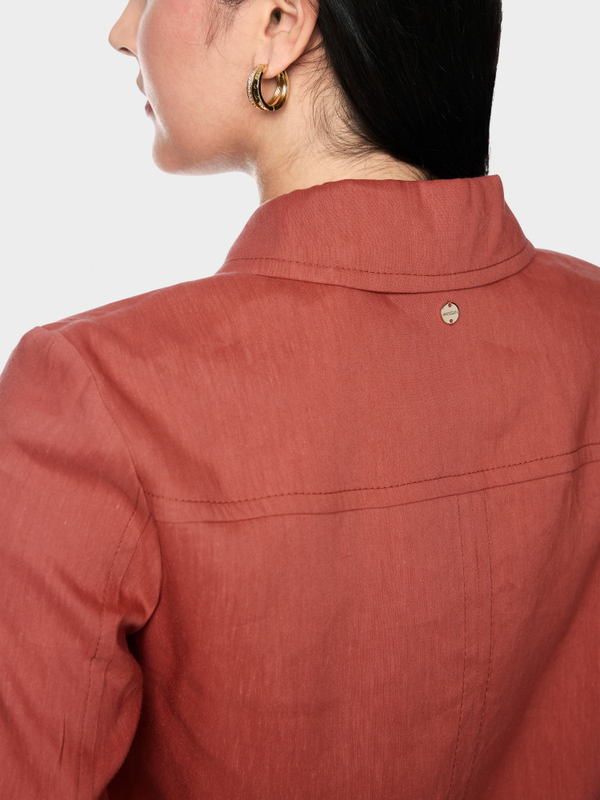 Veste courte en lin et viscose