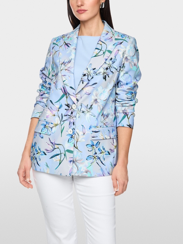 Single-breasted blazer with floral pattern