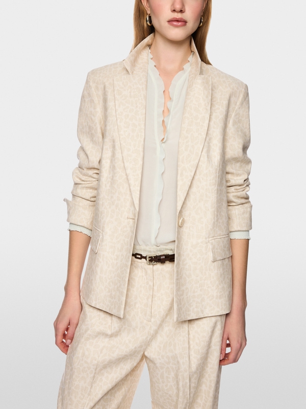 Blazer with subtle leopard print