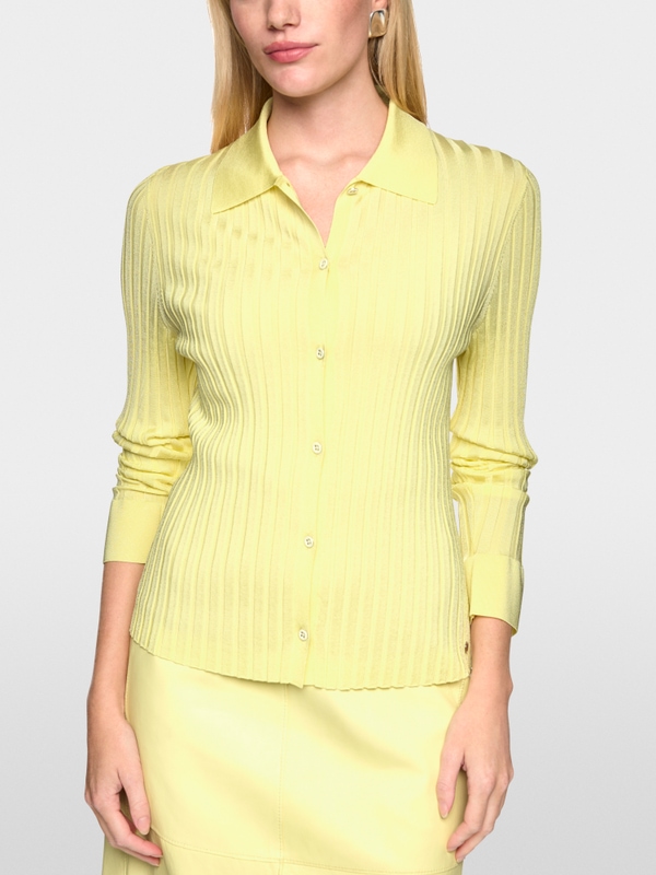 Cardigan côtelé en viscose stretch