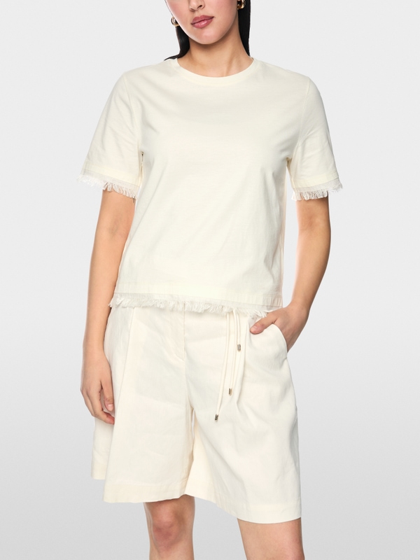 Cotton shirt with fringe