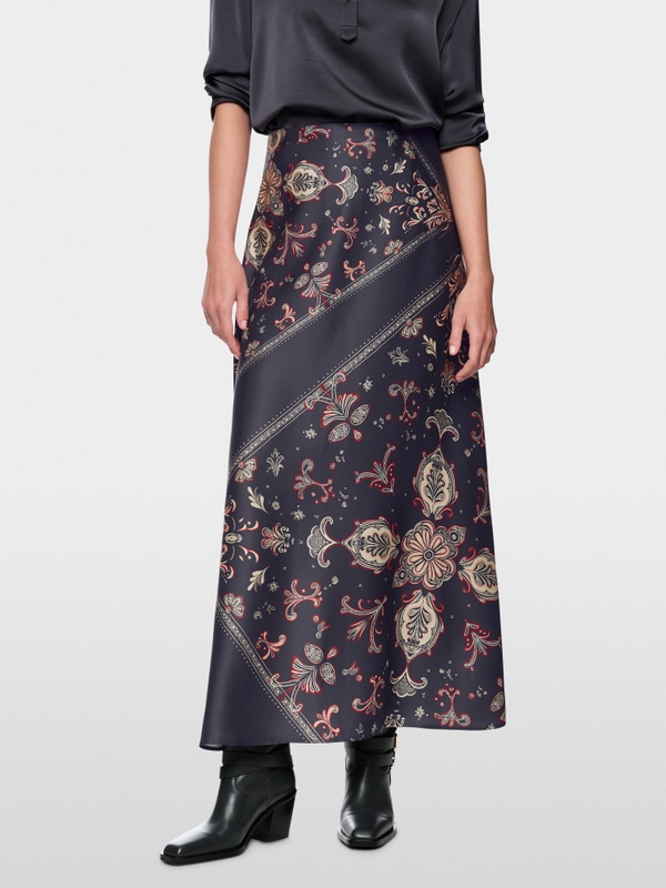 Jupe en viscose à imprimé cachemire