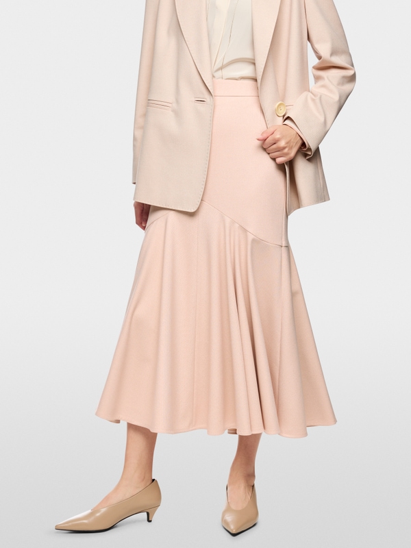 Midi skirt with voluminous hem