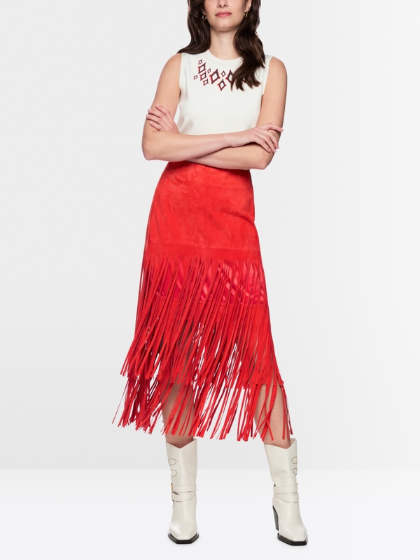 Midi leren rok "Rethink Together"