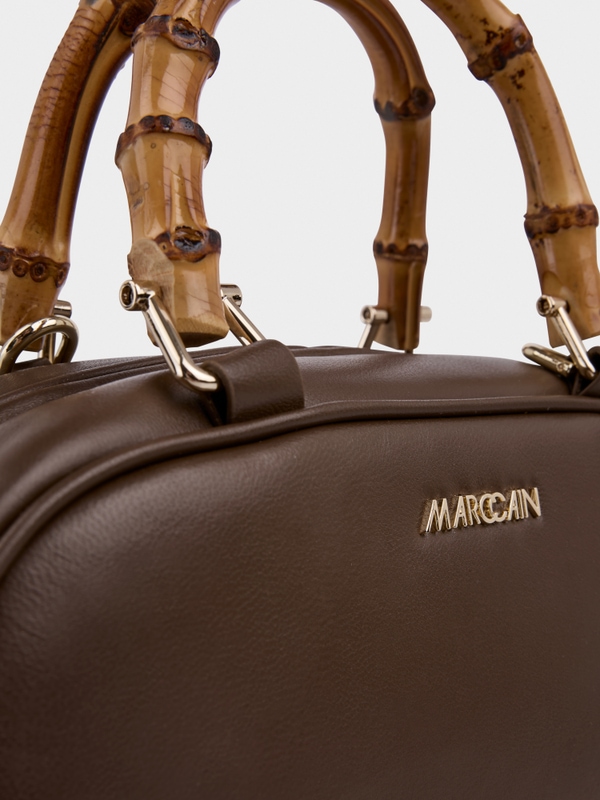 Mini leather bowling bag