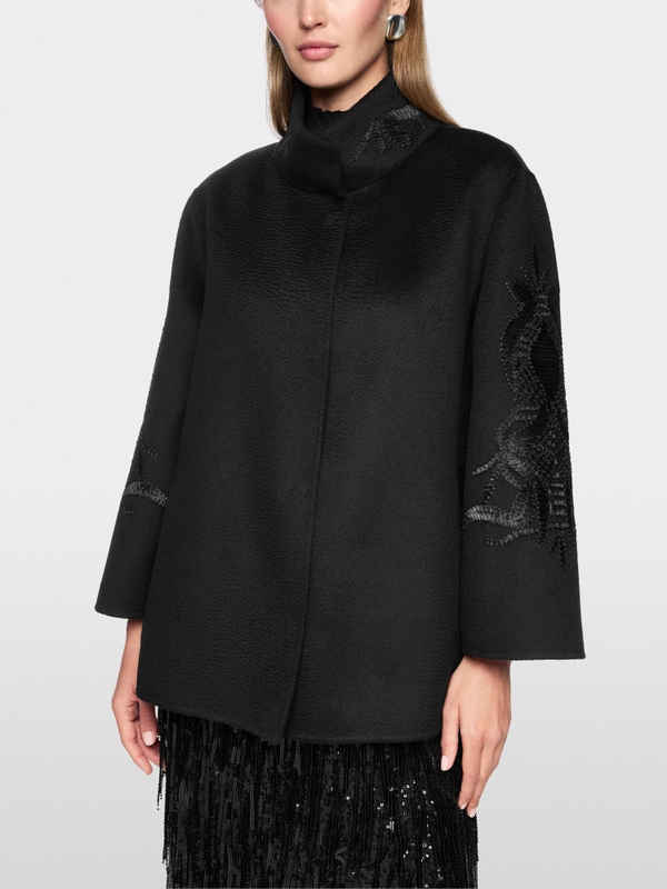 Outdoorjas van 100% wol