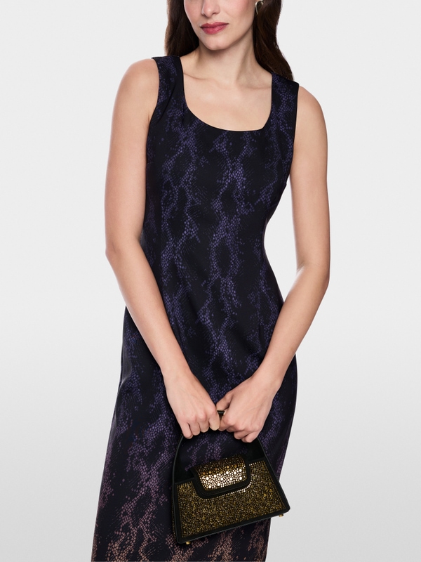 Sheath dress with snake print