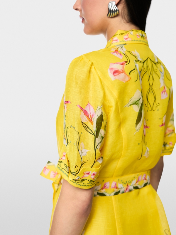 Linen-silk blend mini dress