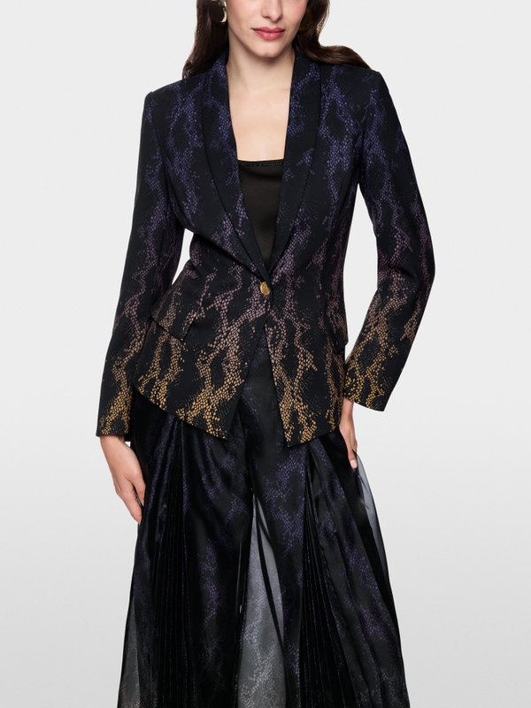 Fitted blazer in snake print