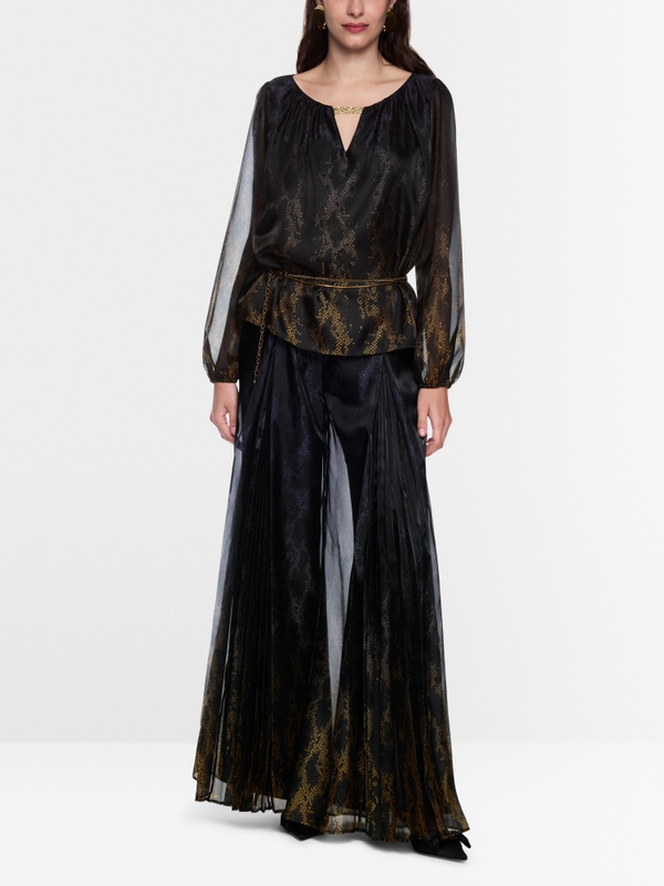 Blouse double épaisseur à imprimé serpent