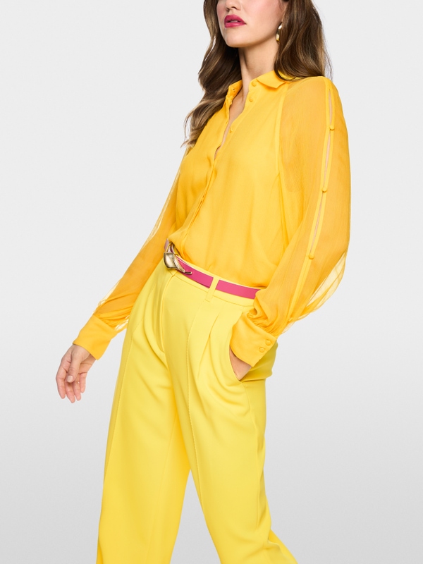 Double-layer cut-out viscose blouse