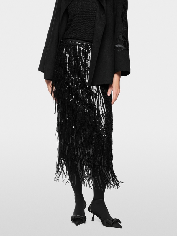 Rok met paillettenfranjes