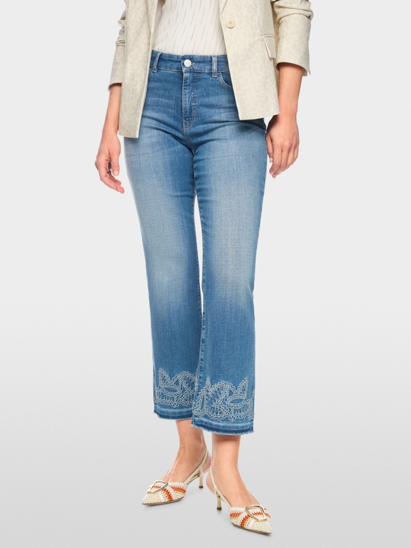 FORLI jeans with paisley embroidery