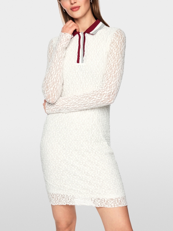 Robe polo à effet résille