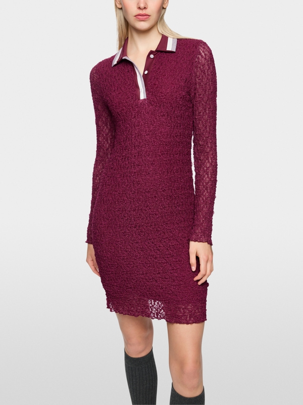 Polo dress with mesh look