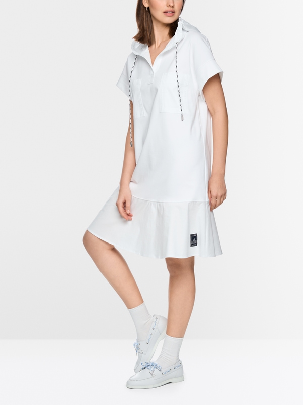 Shirt dress with hood