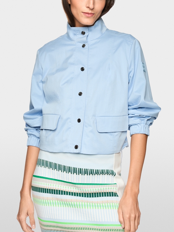 Short cotton jacket with mesh lining