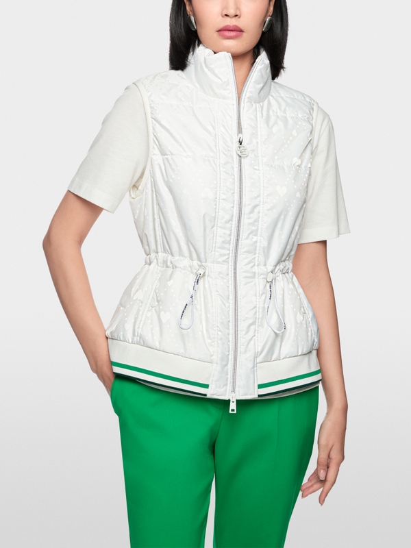 Padded gilet with heart print