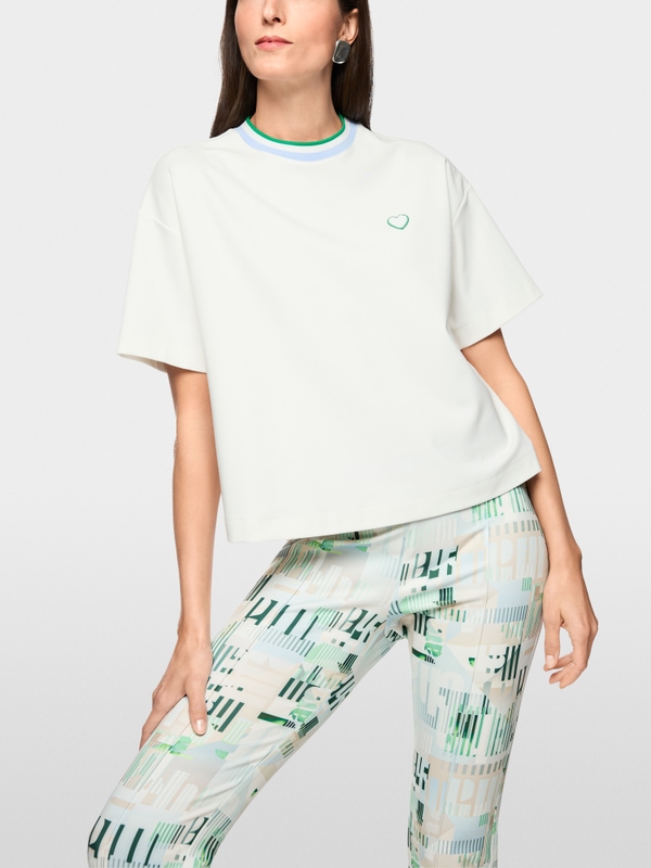 Shirt with heart and striped details