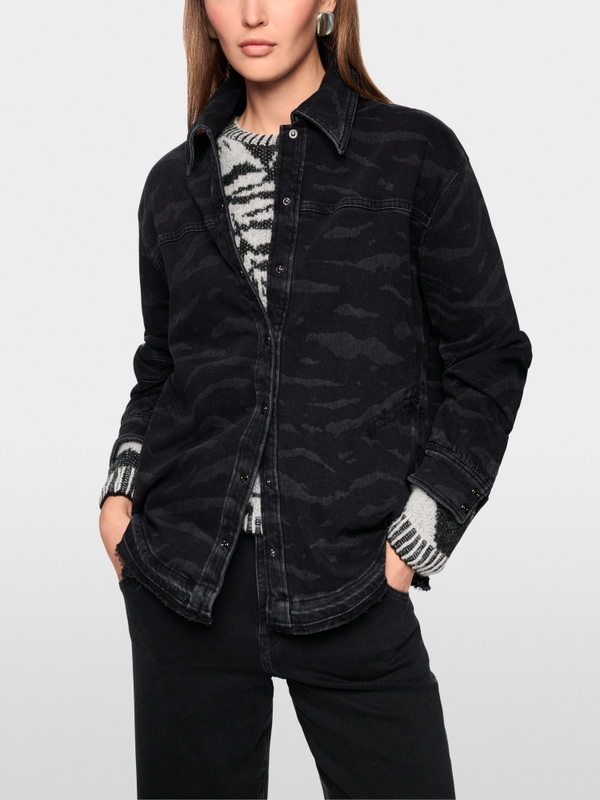 Chemisier en denim avec imprimé animalier