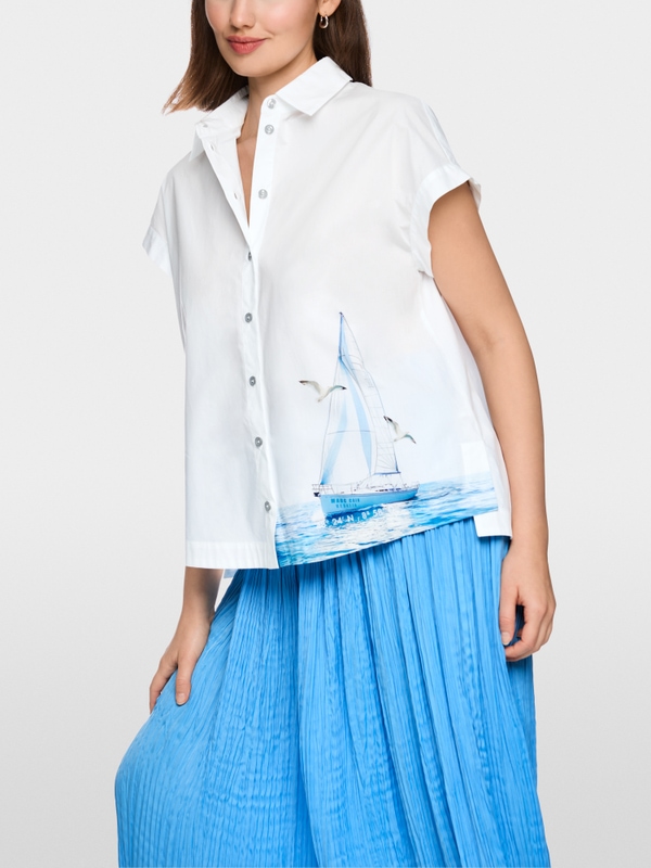 Blouse with maritime print