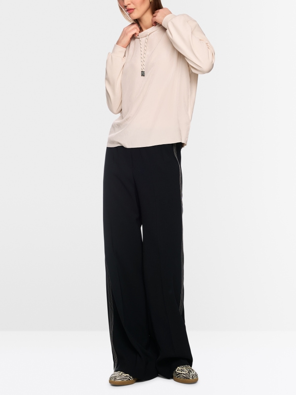 T-shirt à manches longues en mélange de matières