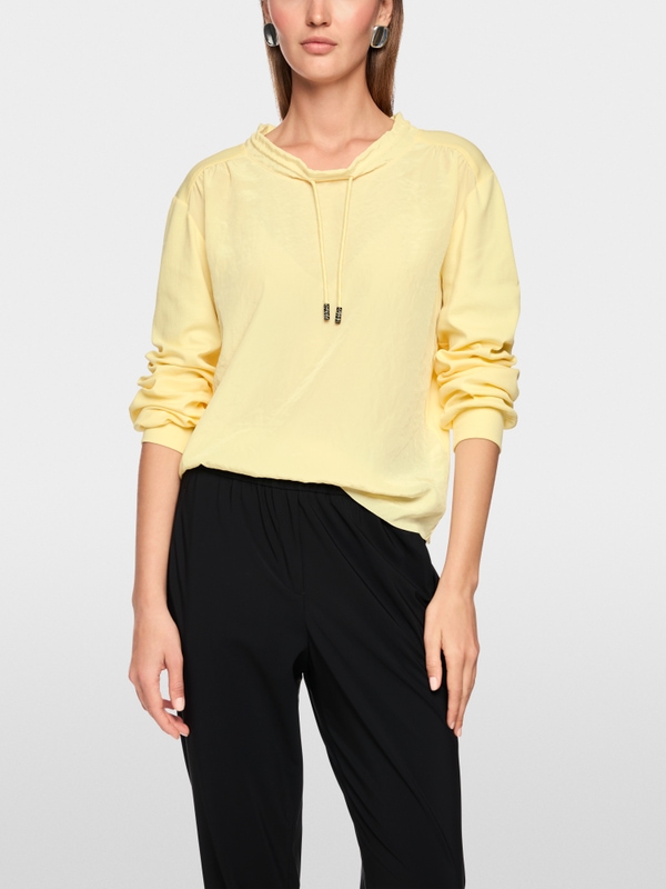 T-shirt à manches longues en mélange de matières