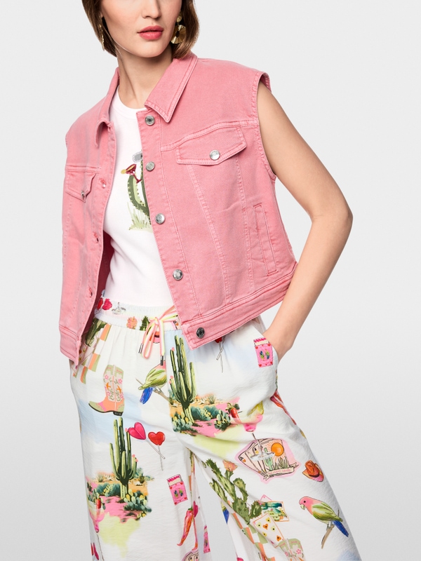 Ribbed top with cactus print