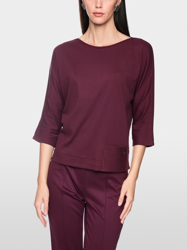 T-shirt en coton stretch à manches 3/4