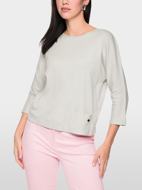 T-shirt en coton stretch à manches 3/4